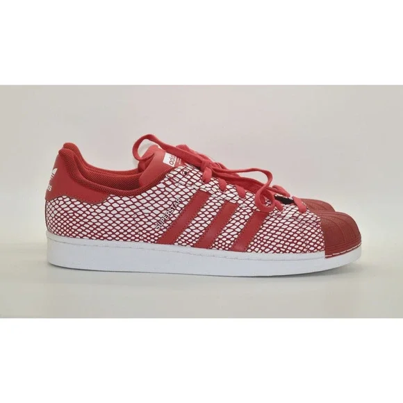 B2 NIB ADIDAS SUPERSTAR SNAKE PACK Originals Red/White Shoes S82730 Size 11.5 - Picture 4 of 6